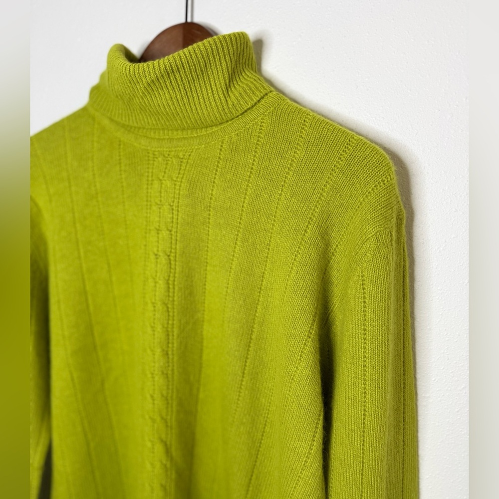 VTG Jeanne Pierre Angora Lambswool Turtleneck Sweater Green S NWT